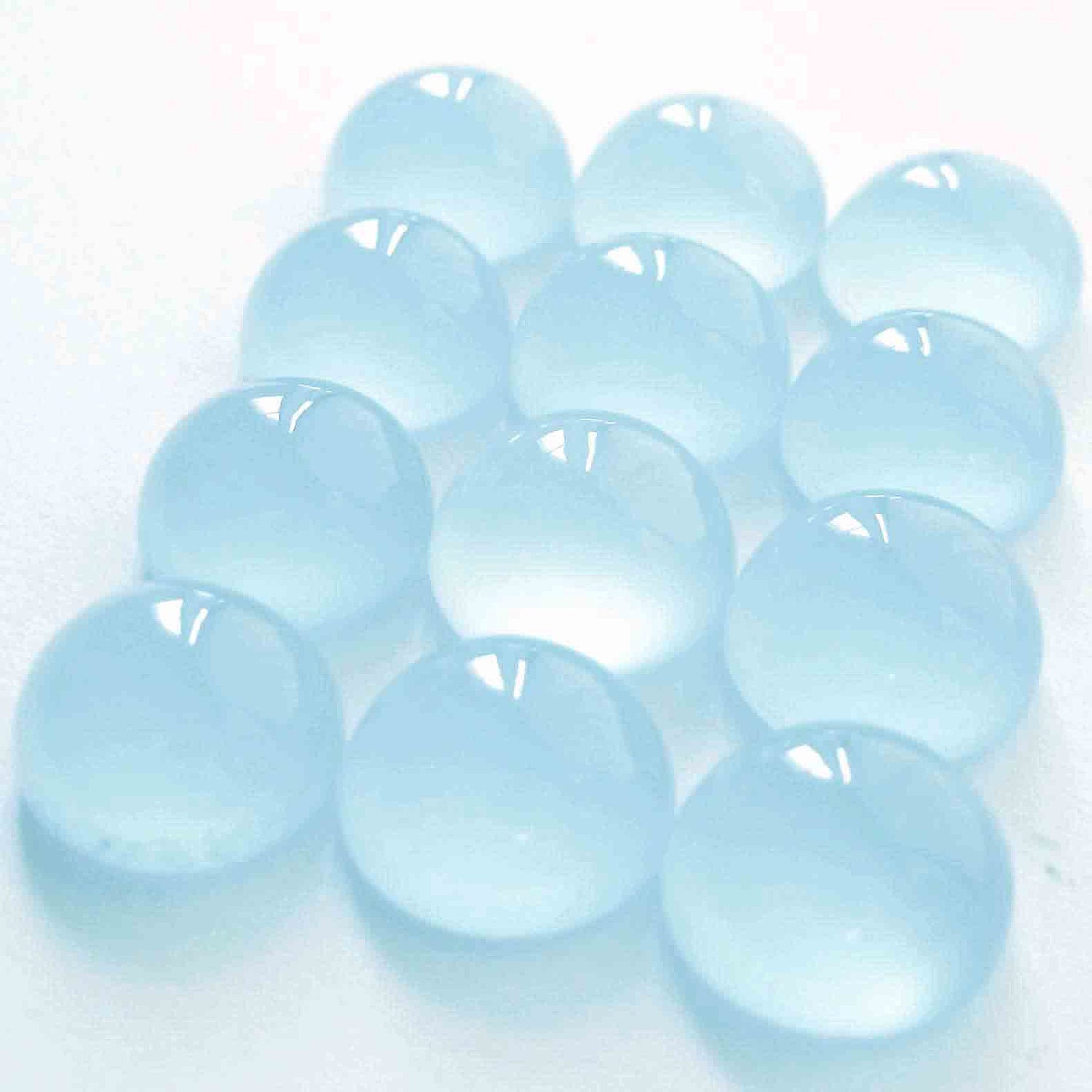 Semi Precious Cabochons Chalcedony Round Ocean Blue 8mm LAST TWO