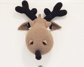 Hogar the Moose - Amigurumi Moose Crochet Pattern - Crochet Wall Decor - Faux Taxidermy