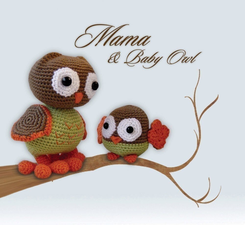Amigurumi Mama and Baby Owl Pattern by pepika on Etsy