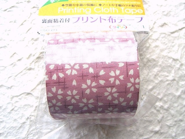 Japanese Fabric Tape Pink Cherry Blossoms