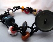 Handmade Lampwork Glass Bead Leather Bracelet for the wrist or ankle