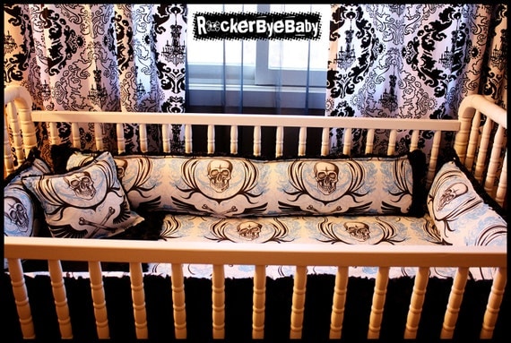skull crib bedding