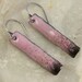 Rose Pink Organic Earrings Kiln Fired Enamel