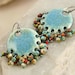 Gypsy Earring Denim Ethnic Copper Enamel with Czech Beads Boho Chic