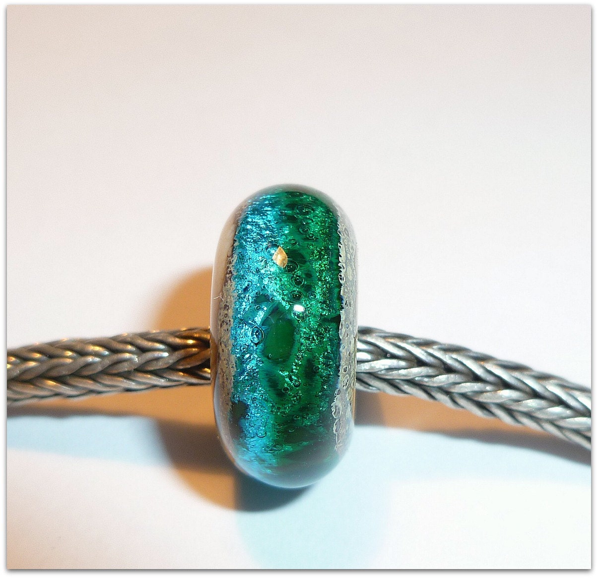 Luccicare Lampwork Bead - Lined with Sterling Silver - ONLY FITS TROLL