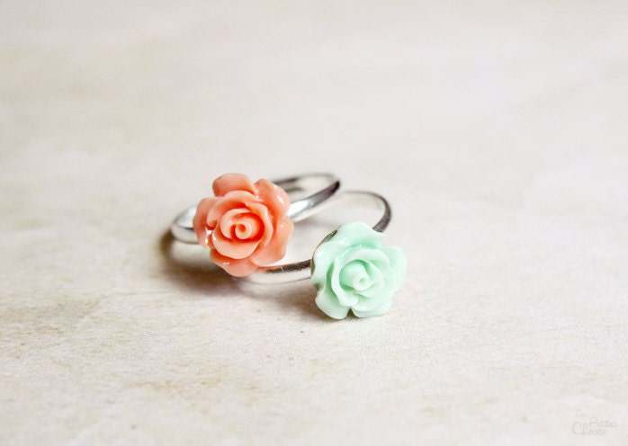 Dainty Rose Ring - Shabby Chic Boho Floral Jewelry