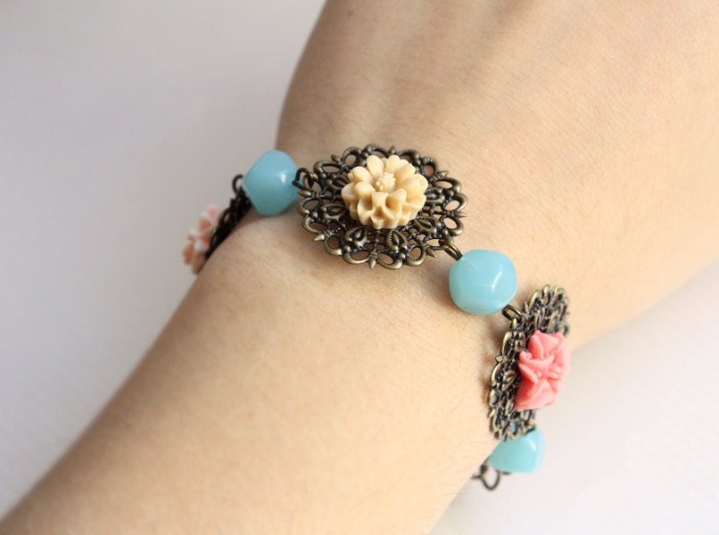 Joy  Bracelet - colorful floral bracelet - boho chic jewelry