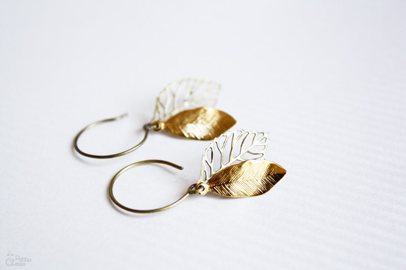 Leaves dainty boho chic earrings