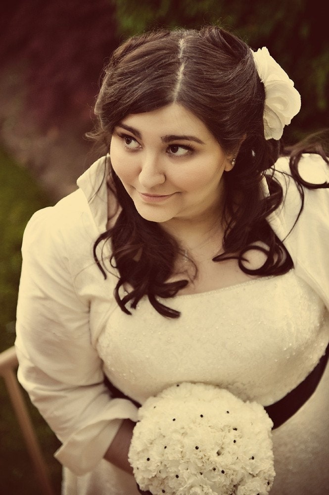 Giselle Tailored Collar Silk Bolero Shrug - Custom Made to Order Wedding Dress Accessory