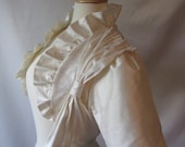 Audrey Silk Ruffle Wedding Bolero with Bow - Custom Made to Order Wedding Dress Accessory