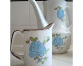 Vintage Blue Flower Coffee Service Set - Three Piece - Made in Japan