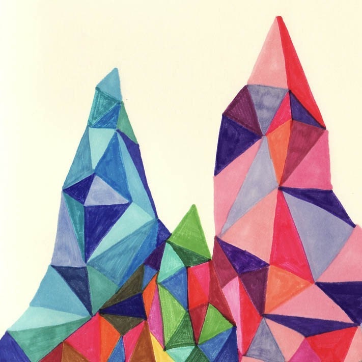 Rocky Mountains Drawing No. 2 - Limited Edition Print - 8x10
