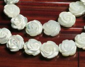 MOP carved rose (both side) 8mm, 8 pcs (item ID L08MOPCF8W)