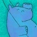 Hippo Summer Swing - 8 x 10 Childrens Art Print