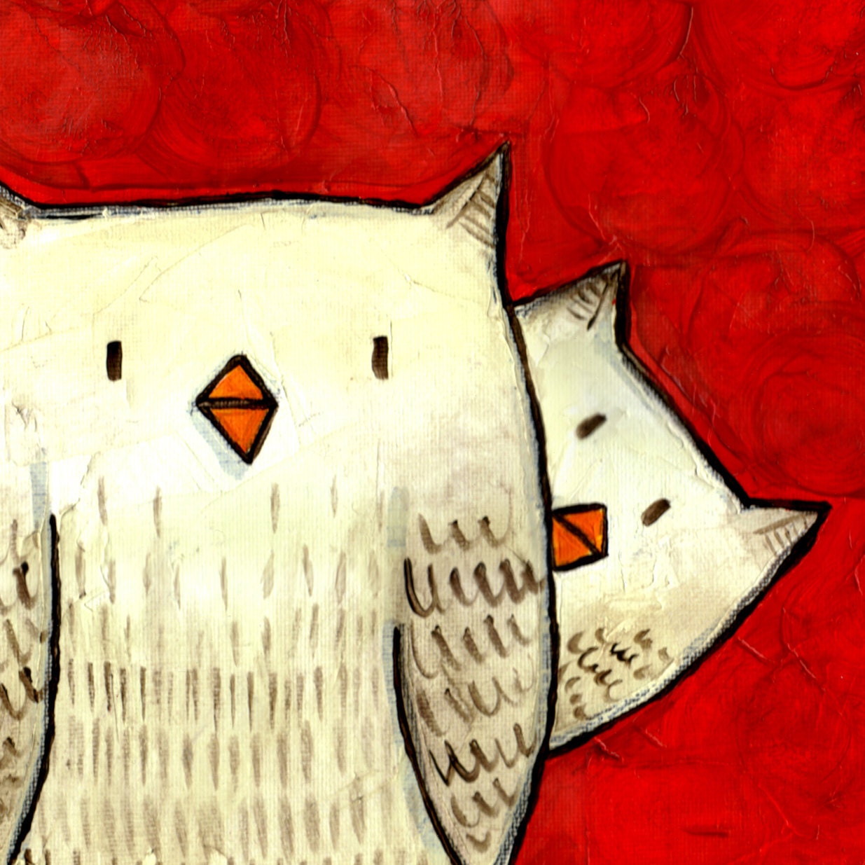 Shy Owl - 8 x 10 Childrens Art Print