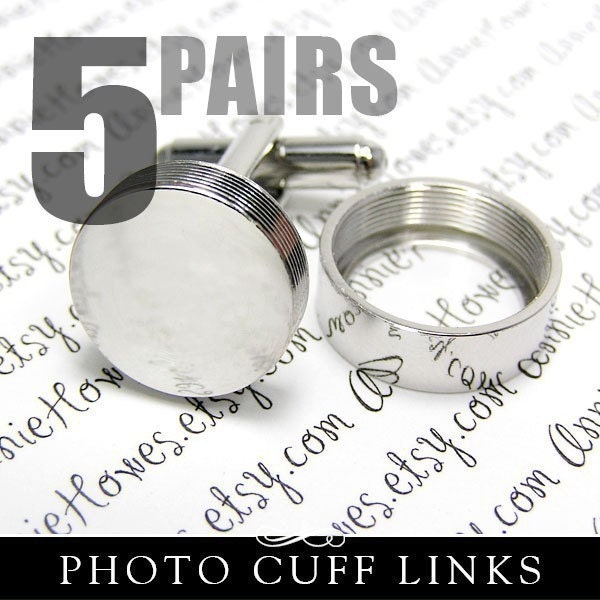 CUFF LINKS for the wedding party. Create Your Own Photo Cufflinks. Easy to Make. Great for Grooms and Groomsmen. Annie Howes. 5 Pairs.