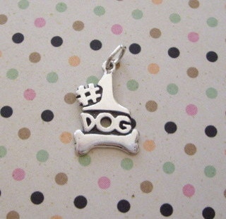 Silver No.1 Dog Charm