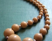 Vintage Graduated Glass Strand, tan, one strand