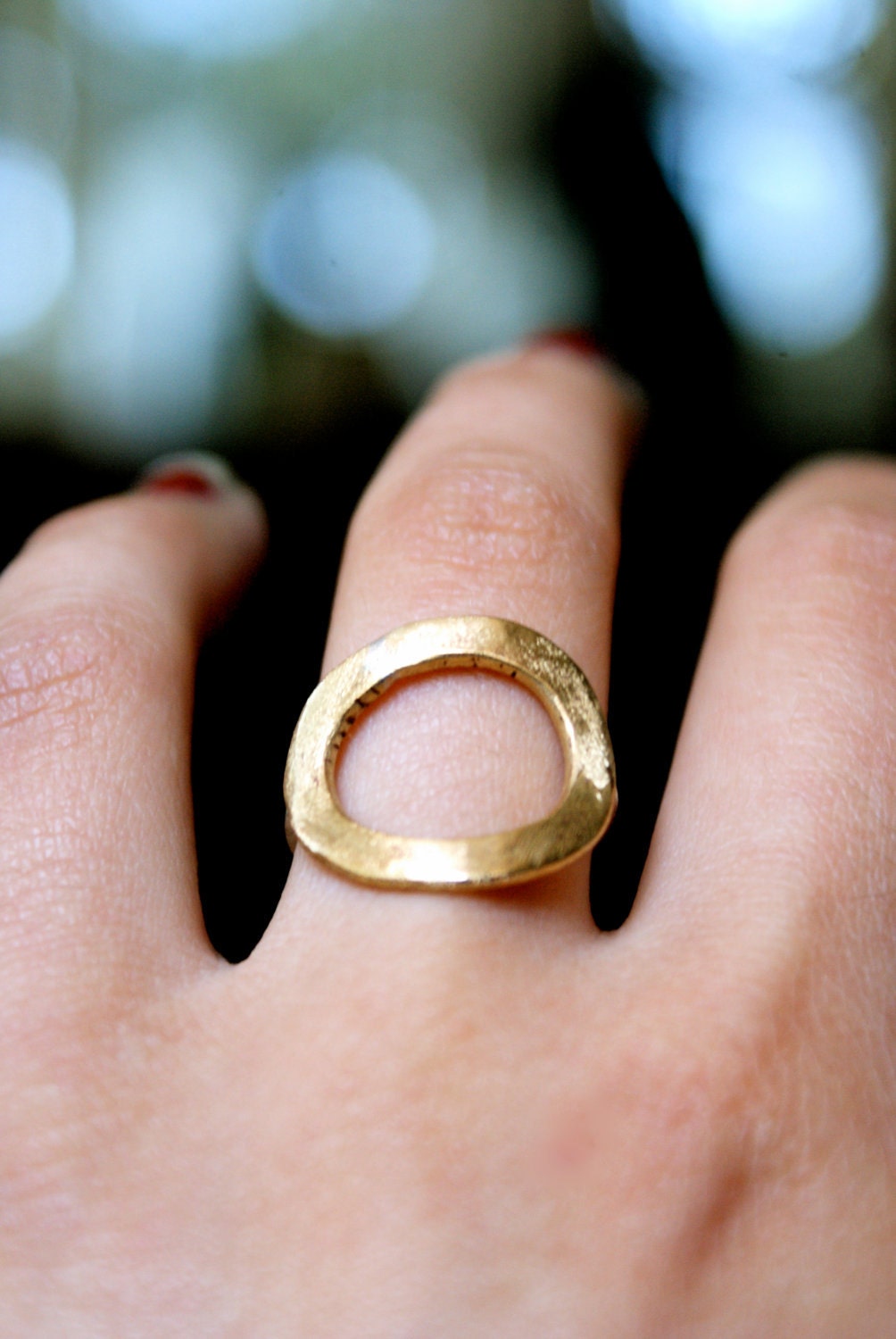 Brass infinity ring with sterling silver band