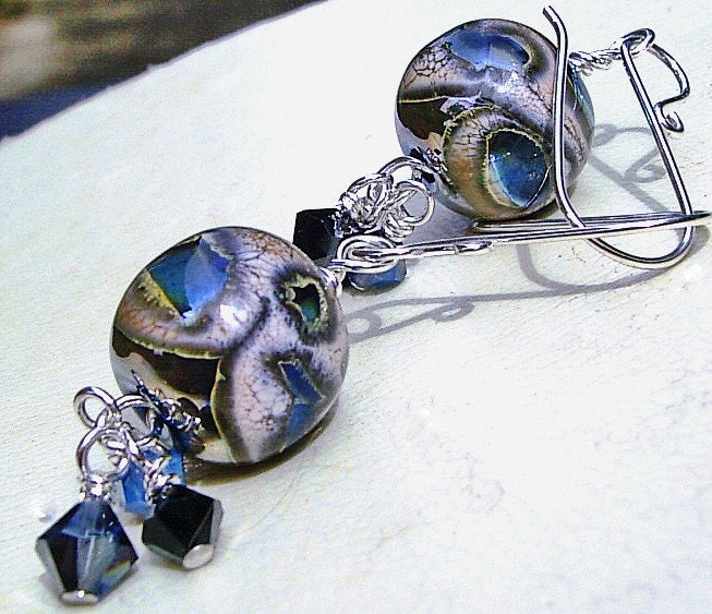 Metalised Lampwork Earrings