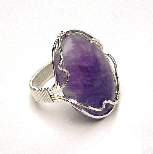Amethsyt and Sterling Ring