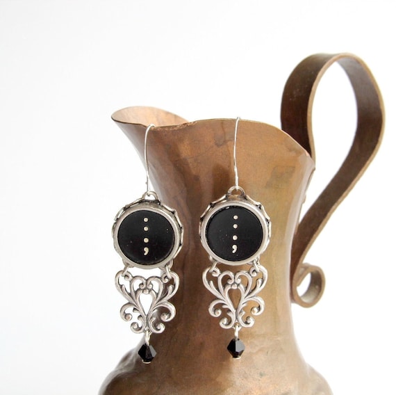 PRETTY PUNCTUATION - Vintage Typewriter Key Earrings