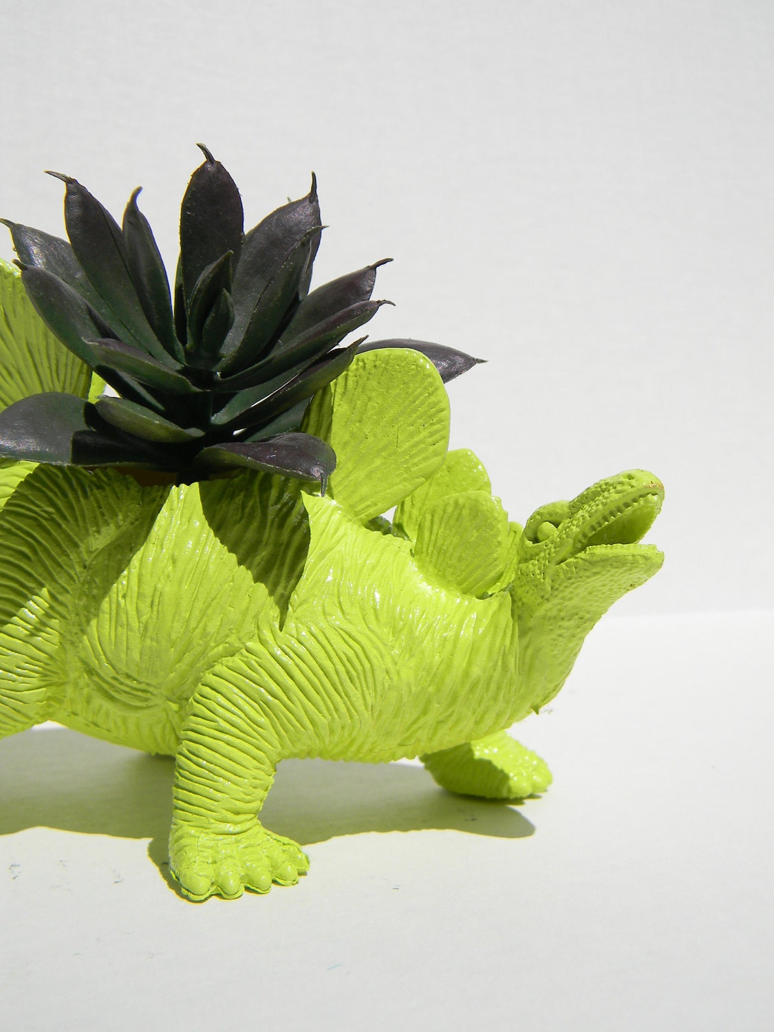 Lime Green Dinosaur Theme Birthday Favor or Gift Dimosaur Planter