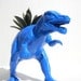 NEON Blue Dinosaur Planter for Succulent Plants Fun Office Decor