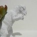 Stark White Minimalist Dinosaur Planter Modern Succulent Planter Wedding Gift Pachycephalosaurus