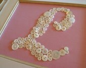 Baby Nursery Button Monogram -- Custom for 8"x10" Frame -- by Letter Perfect Designs (frame not included)