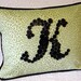 Leopard Print Pillow With Black Button Letter Monogram -- Reserved for BeesBlooms