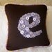 Personalized Pillow Button Letter E -- Lavender Button Monogram 14"x14" -- Insert Included
