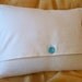 White Letter 'K' Pillow Monogrammed in Ocean Blue Buttons -- by Letter Perfect Designs on Etsy -- Any Letter Available