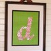 Your Baby's Monogram in Buttons on Silk -- Personalized Button Letter Wall Art for Nursery -- For 8"x10" Frame (frame not included)
