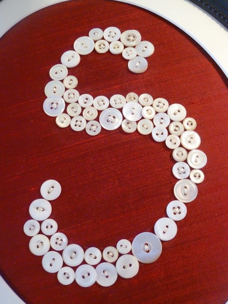 Framed Button Monogram -- You Pick The Letter and Color of Fabric -- by Letter Perfect Designs on Etsy