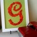 Custom Button Monogram -- Ready-to-Frame 9"x12" -- You Choose Button Color and Fabric -- (frame not included)