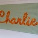 Baby Girl Baby Boy Nursery Art -- Your Child's Name in Buttons on 12"x24" Canvas
