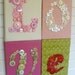 Nursery Button Letter Art Wall Hanging L-O-V-E -- 10"x14" -- Your Choice Fabrics to Match Baby's Nursery -- by Letter Perfect Designs