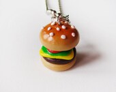 Polymer Clay Deluxe Cheeseburger Necklace