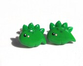 Green Baby Dinosaur Stegosaurus Earrings
