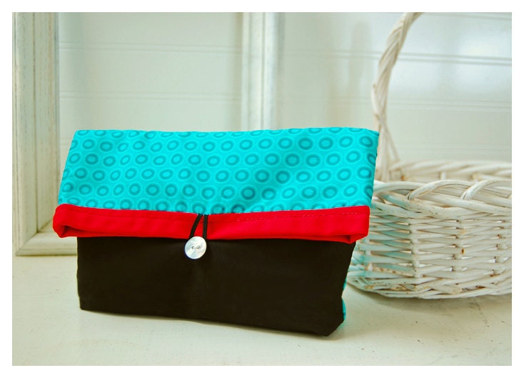 Teal Clutch purse bag red black geometric clutch Bridesmaid Gift Under 25 Wedding Accessory MakeUp Travel Gadget tagt team