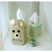 box Teddy Bear Linen Bin diaper caddy Nursery Organizer Storage Natural Oatmeal Linen  Basket  Embroidery Handmade tagt team Gift Wrap