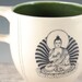 Buddha Mug in green and white