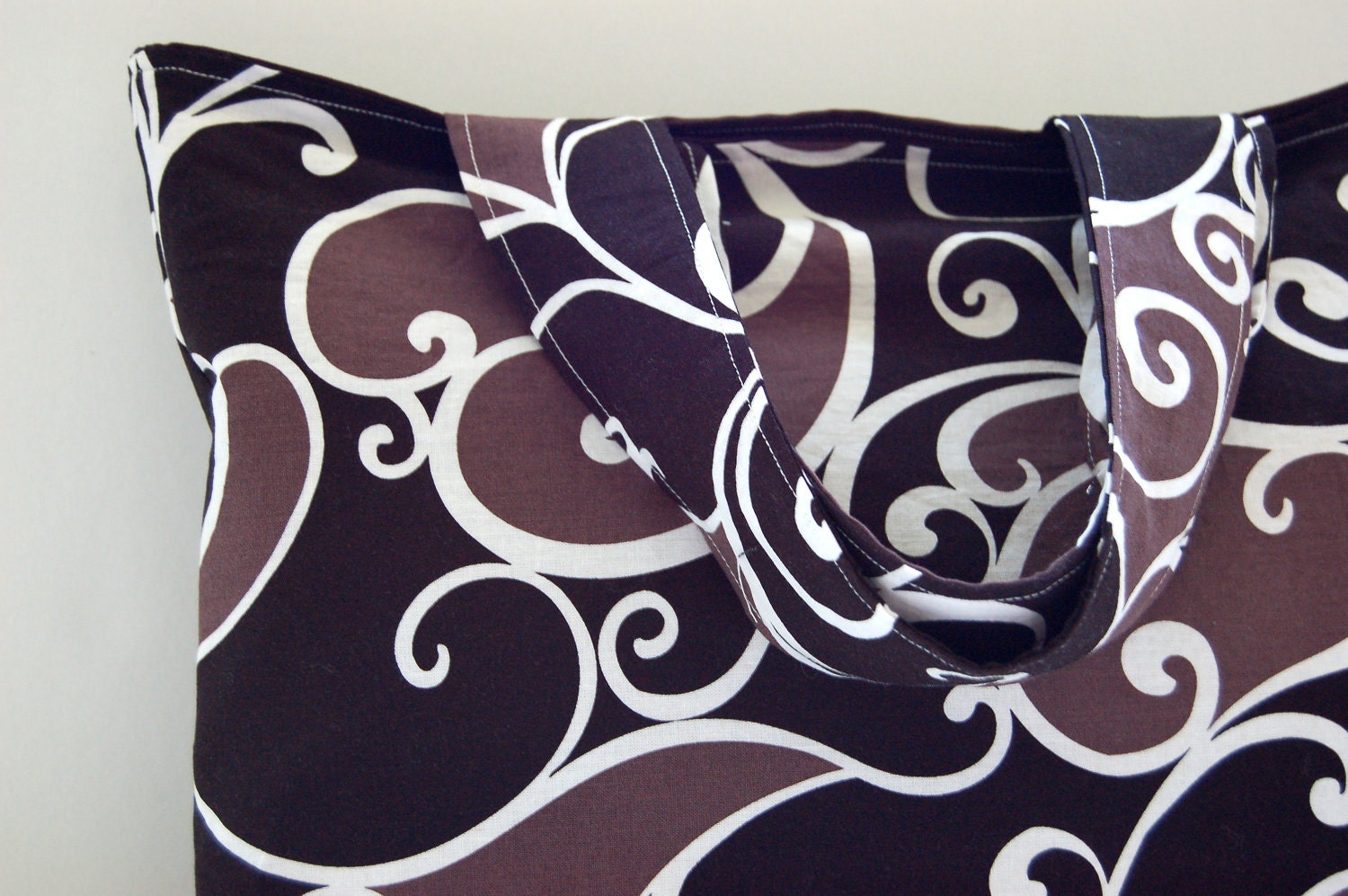 Tote Black Brown Swirl - Shoulder Bag