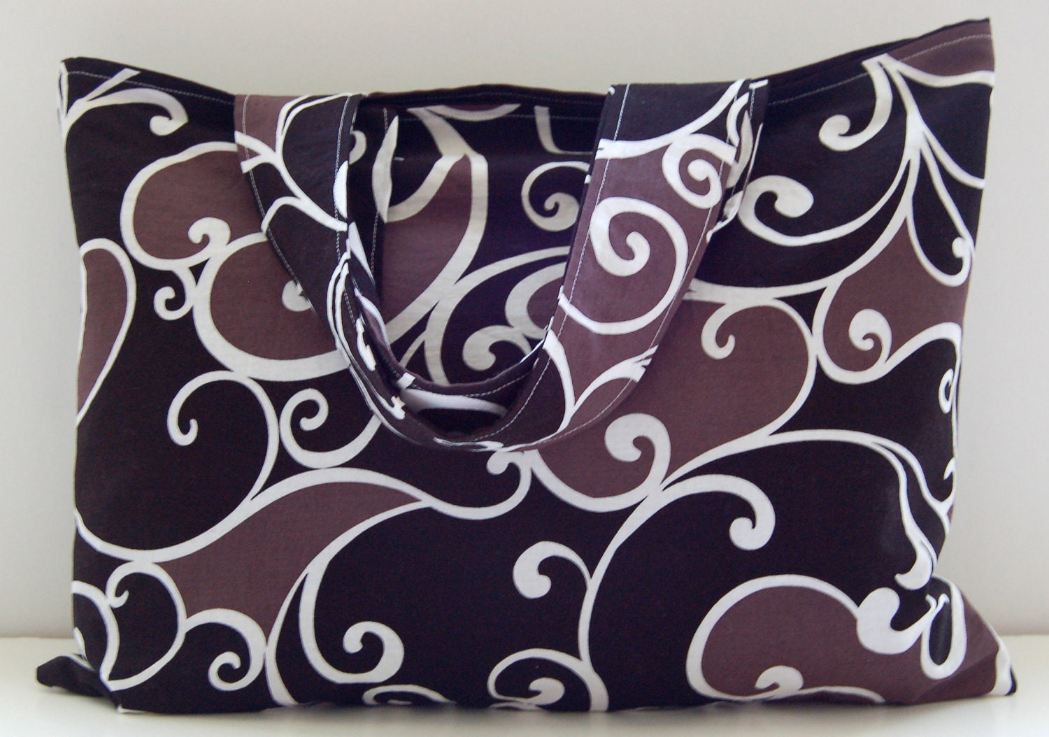 Tote Black Brown Swirl - Shoulder Bag