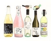 Art for kitchen - Print of a Watercolor painting, Kitchen birdies