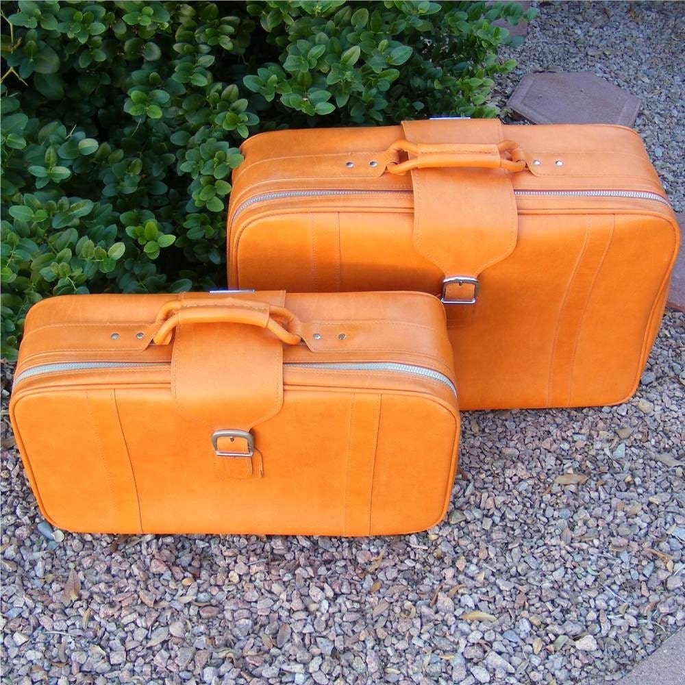 Vintage, Suitcase, Orange, Royal Traveler Luggage,Set, Soft Side, International Shipping