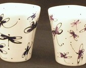 Mug. Dragonfly Mug. Blue. Navy. Coffee. Tea. Handmade by Sara Hunter Designs.