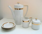 Vintage White and Gold Tea or Coffee Set