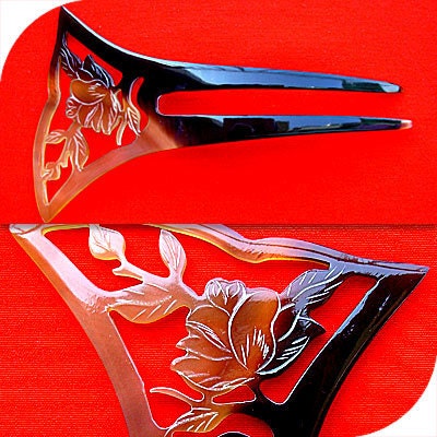 FLOWER Handmade Organic Horn Hairpin